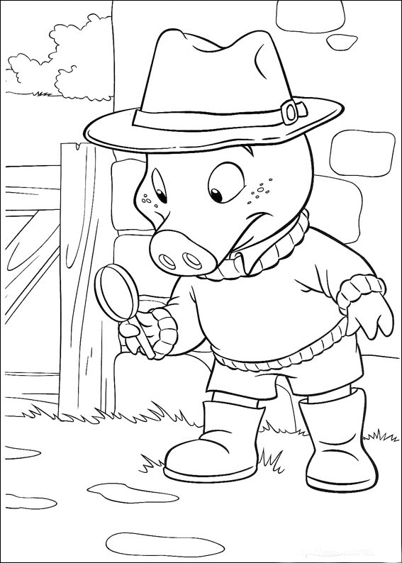 Świat Detektywa Prosiaczka - Kolorowanka do Druku kolorowanka do druku